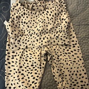 Size Small Ellie Animal print sports bra and leggings work out set